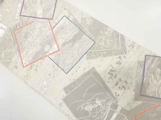 JAPANESE KIMONO / ANTIQUE KIMONO / SILK / WOVEN SHIKISHI PATTERN